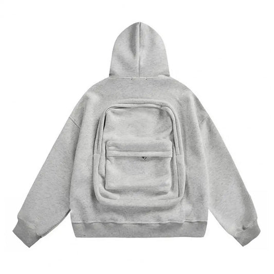 2-in-1 Hoodie with Built-in Backpack: Viral trend cotton sweatshirt with built-in storage